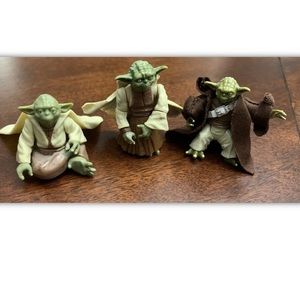 3 Star Wars Disney Yoda Figures 2004 - 2007 Hasbro